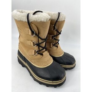 Sorel Caribou Boots Mens 5 Tan Waterproof Winter Snow Insulated Outdoor Nubuck